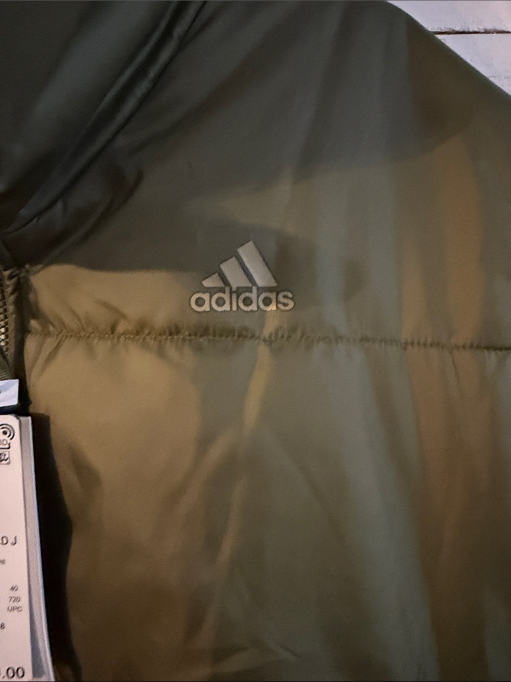 adidas Olive Green Puffer Jacket - Picture 4 of 5